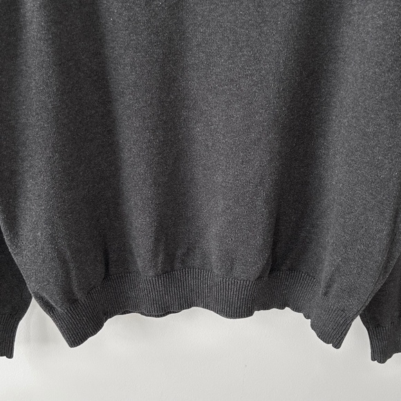 Eddie Bauer Charcoal Gray V-Neck Cotton Sweater - Picture 13 of 16